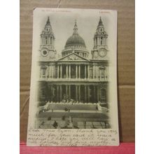 ST. PAUL'S CATHEDRAL, LONDON used antique postcard 1904 pm #