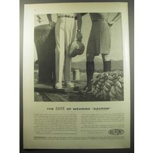 1955 Du Pont Dacron slacks by Corbin Ad - The ease of wearing Dacron