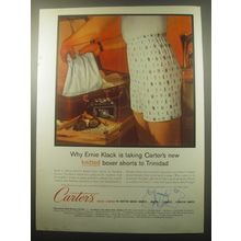 1959 Carter's Boxer Shorts Ad - Why Ernie Klack is taking shorts to Trinidad