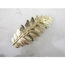 Gold or silver leaf hair clip clamp barrette