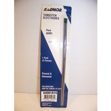 RADNOR TUNGSTEN ELECTRODES 1/8" X 7" GROUND & ANNEALED 64001974 WELDING