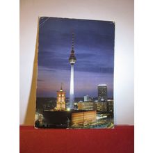 TELEVISION & USW TOWER, BERLIN GERMANY used postcard 1983 pm =