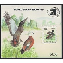 New Zealand Paradise Shelduck Bird MS WS Expo 1989 MNH SG#1466 MI#Block 19