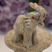 Steatite ELEPHANT Soapstone Figurine MINI Carved Crystal Animal Stone Pet 1.5”
