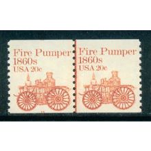 1908v 20c Fire Pumper Fine MNH Dry Gum CNP Left 15 Split # W0272