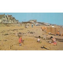 Jaywick Clacton On Sea 1960s Sun Screens Beach Cricket Game Postcard