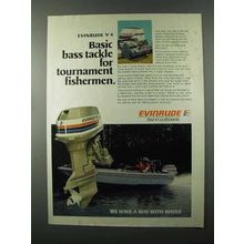 1976 Evinrude 85 Outboard Motor Ad - Bass Tackle