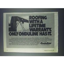 1981 Onduline Roofing Ad - With a Lifetime Warranty