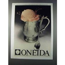 1981 Oneida Henry Wills Mug & Omni Iced Drink Spoon Ad