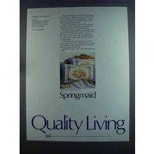 1982 Springmaid Porcelain Basket Linens Ad - Quality