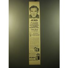 1950 Jeris Antiseptic Hair Tonic Ad - William Bendix - Jeris gets top Billing