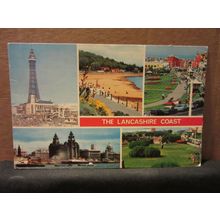 multiview, THE LANCASHIRE COAST. county .. used postcard Colourmaster