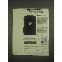 1974 Talbots Shetland Sweater Advertisement