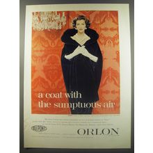 1956 Du Pont Orlon Advertisement - Annis Fur - A coat with the sumptuous air