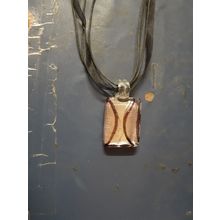 womens cord & ribbon necklace with glass pendant