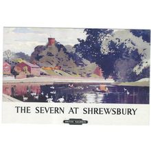 RAIL ADVERISING BRITISH RAILWAYS THE SEVERN AT SHREWSBURY CARD NO RAIL 672