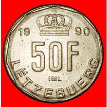 ⰆCROWN (1989-1995):LUXEMBOURG★50 FRANCS 1990★JEAN 1964-2000★LOW START★NO RESERVE