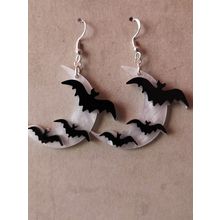 Gothic Bats And Crescent Moon Gothic Earrings Jewellery Halloween