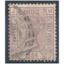 1879 SG141 2 1/2d Rosy-Mauve Plate 14 Fine Used Check Letters "MU".