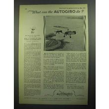1931 Autogiro Aircraft Ad - What Can the Autogiro Do?