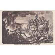 Bataille De St Saint Jacques 144 Antique Swiss Medieval Battle Military Postcard