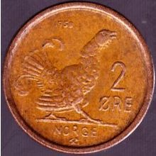 1958 Norway 2 Ore Coin