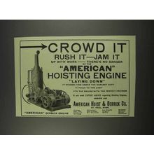 1913 American Hoist & Derrick Engine Ad - Crowd It