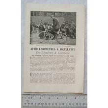 1898 article in French 32,000 kilométres à bicyclette de londres à londres