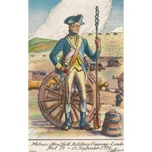 American Revolutionary War New York Artillery Company Uniform Postcard