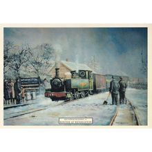 Winter at Wenhaston Train Railway Station Southwold Postcard