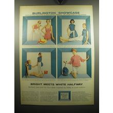 1957 Burlington Industries Ad - Bright meets white halfway Brilliant new look