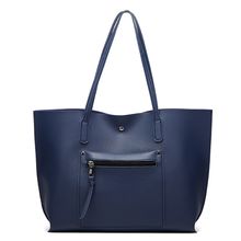 Ladies Leather Tote Shoulder Bag Handbag Purse Messenger Hobo Bag Blue