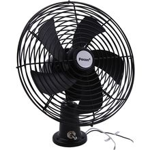 Facon 12V RV Cooling Fan with 2 Speed Switch, Dia: 8-3/4’’, Heavy Duty Black Met