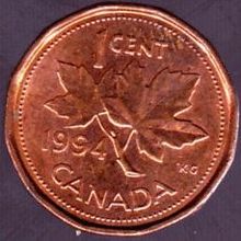 1994 Canada 1 Cent Coin