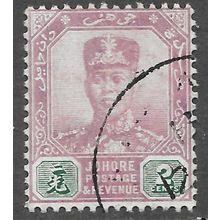 JOHORE SULTAN SIR IBRAHIM MALAYA 1918 2c SG89 89 SG USED WMK MCA CDS
