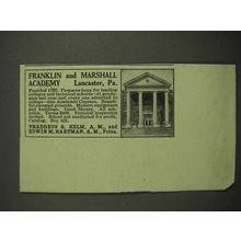 1917 Franklin and Marshall Academy Ad - Lancaster, PA