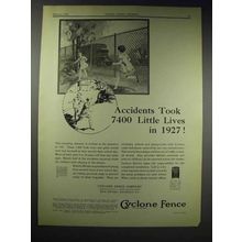 1929 Cyclone Fence Ad, Accidents Took 7400 Little Lives