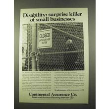 1975 Continental Assurance Ad - Disability