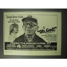 1978 Oh, God Movie Ad - George Burns, John Denver
