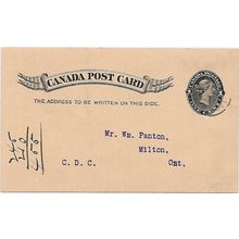 Canada #P13 v Postal Card USED Dark Paper 1897