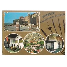 multiview, TRIESTE, ITALY used vintage postcard 1975 postmark =