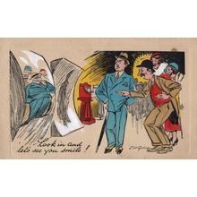 Crazy Hall Of Mirrors Fun Fair Theme Park Old Comic Postcard