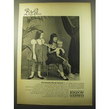 1960 Bergdorf Goodman Fashion Ad - Christmas-Party Favors