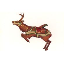 Carousel Reindeer Fair Roundabout Style Michael Riccitelli Italian Painting Post