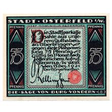 1921 Germany Osterfeld Notgeld 75 Pfennig Note (1238)