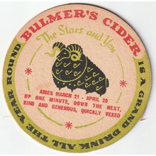 BEER MAT - BULMERS CIDER - THE STARS AND YOU - (Cat 0024) - (1958)