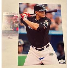 Giancarlo Stanton Signed Autographed Glossy 8x10 Photo Miami Marlins : JSA COA