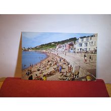 PROMENADE AND BEACH, LYME REGIS Dorset used vintage postcard 1977 pm =