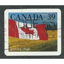 CAN 1989 39c (S/A) 'CANADIAN FLAG AND PRAIRIE'(IMPERFED) FINE USED (EBID41-615)