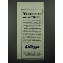 1930 Kellogg's Pep Bran Flakes Ad - Variety Healthful